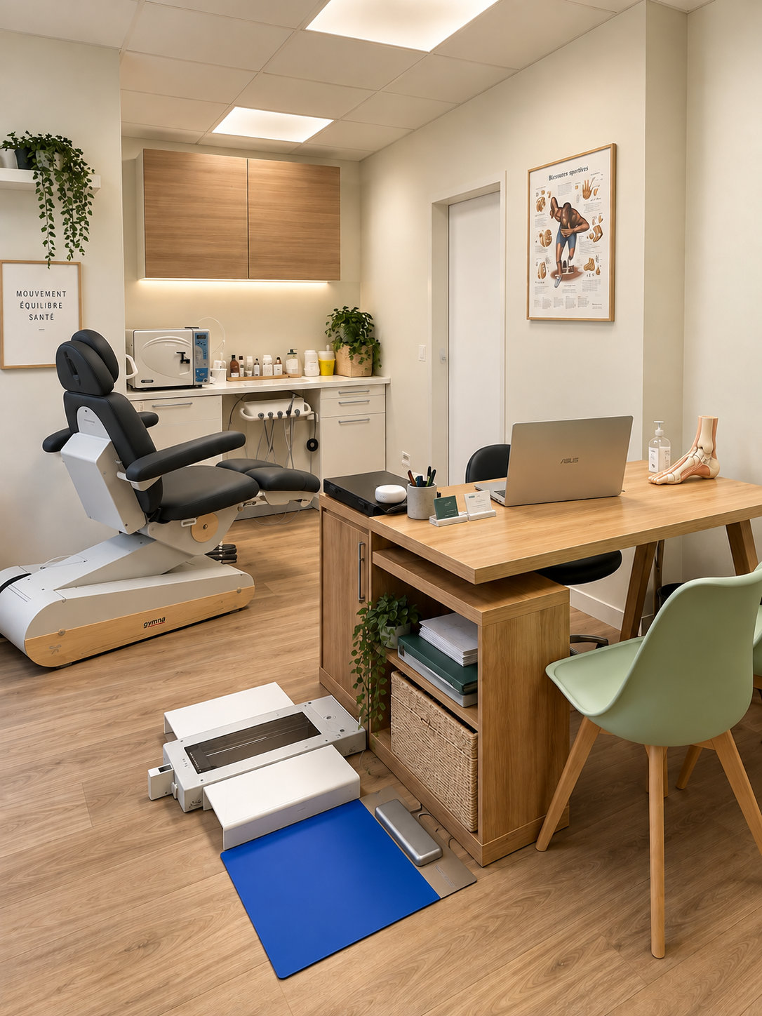 Plateforme baropodométrique et bureau de consultation